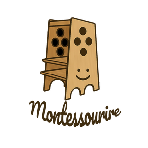Logo Montessourire. Le logo de mon activité montessourire. moi papa artisan créateur fabriquant des tours montessori personnablisées évolutive et convertibles 5 en 1