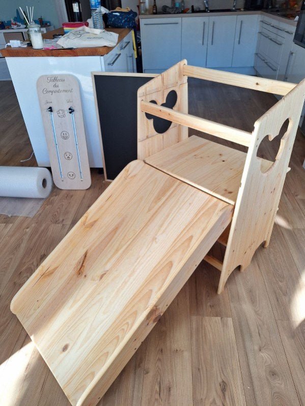 Tour montessori toboggan pour jumeaux XXL